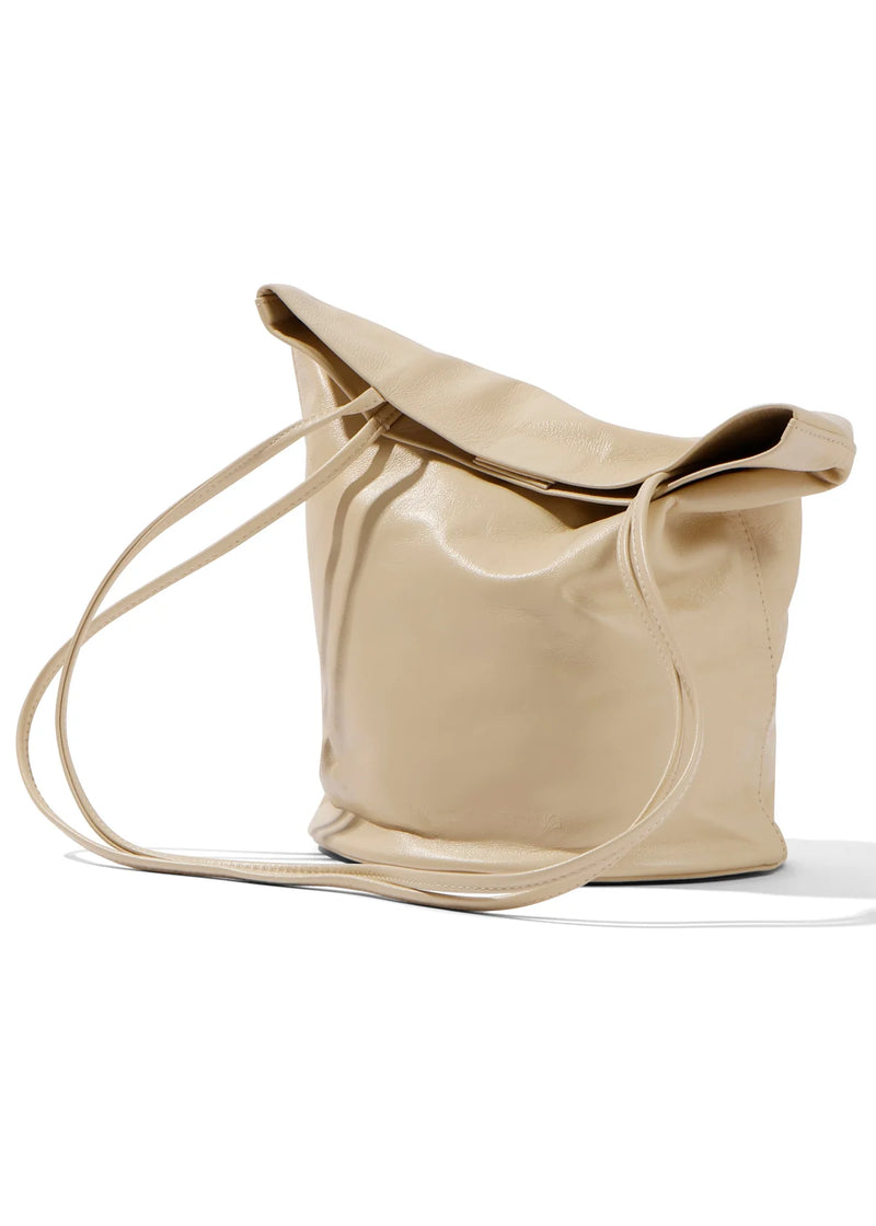 Modern Weaving Drape Oval Bucket in Taupe