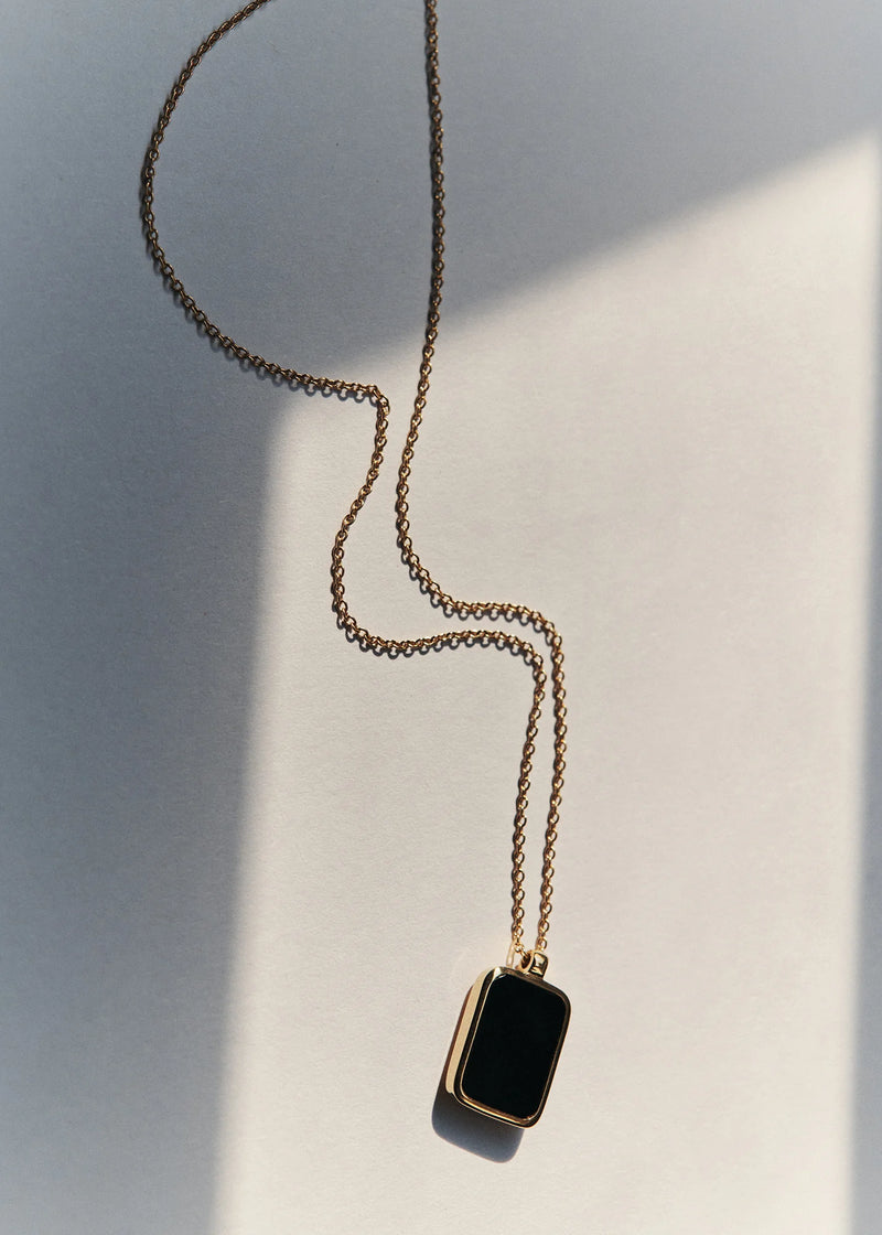 Otiumberg Tag Inlay Pendant in Black Onyx