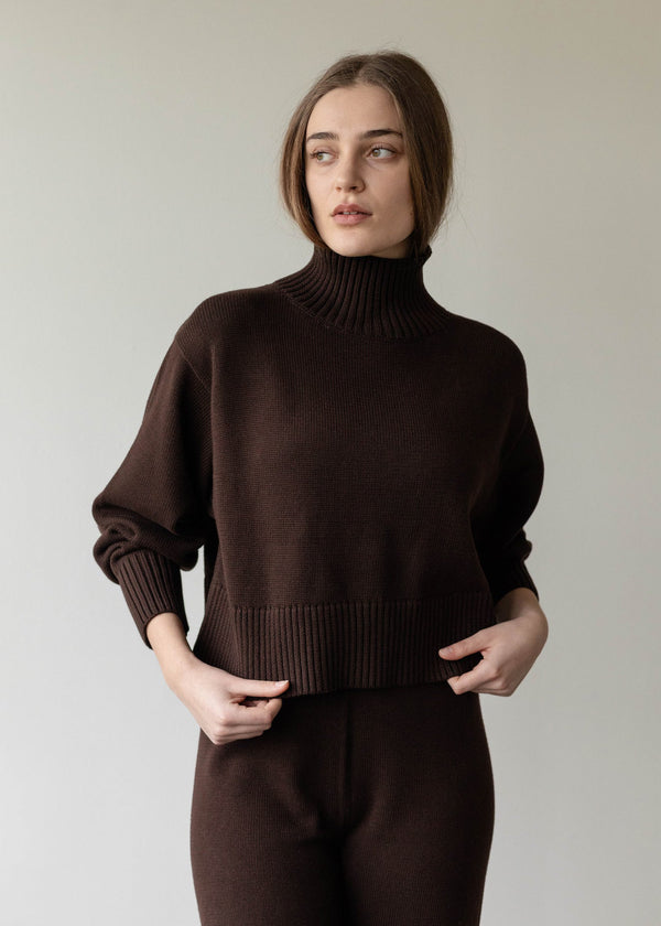 First Rite Cotton Crop Knit Walnut