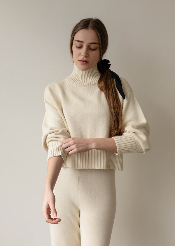 First Rite Cotton Crop Knit Ivory