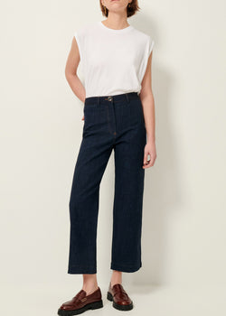 Sessun Cookie High Rise Wide Leg Denim in Dark Indigo