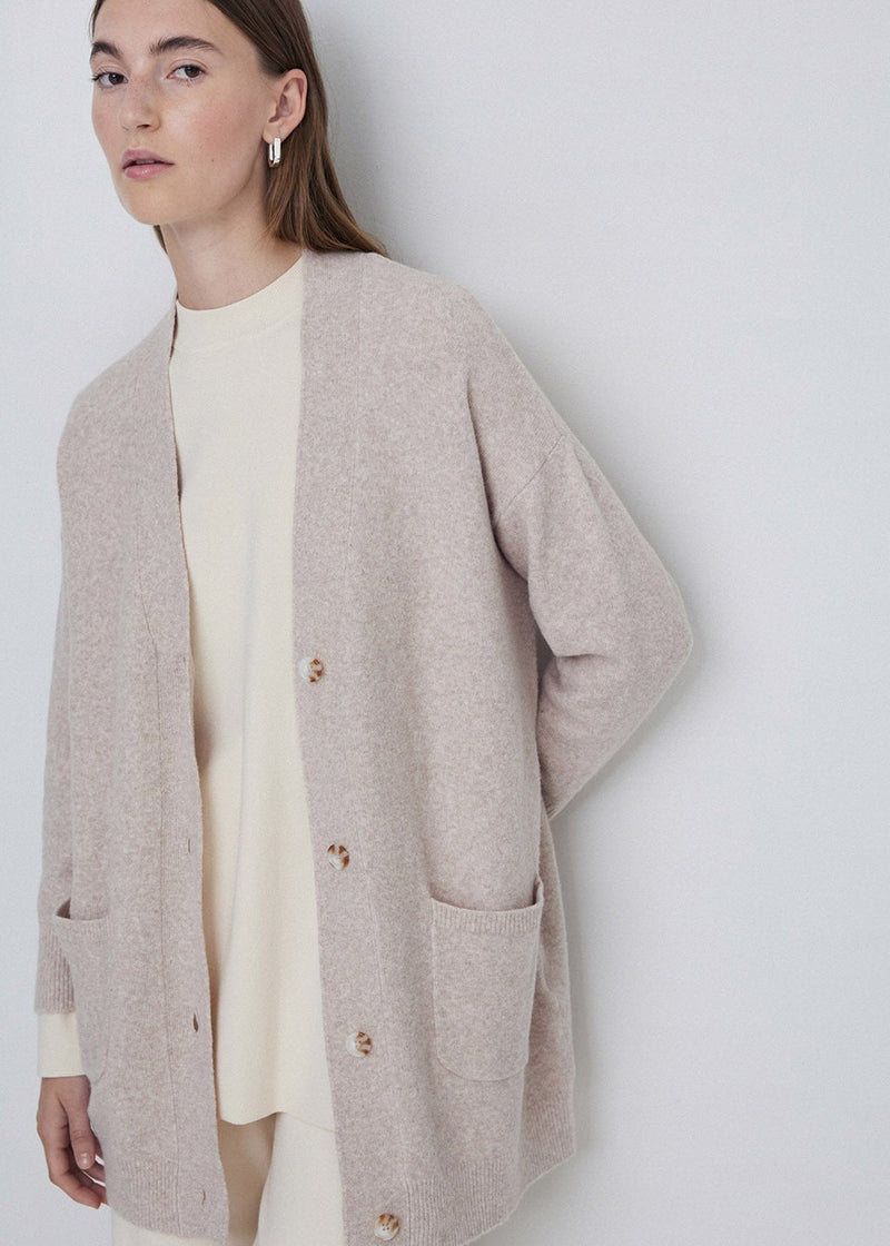 Yerse Long Cardigan in Beige