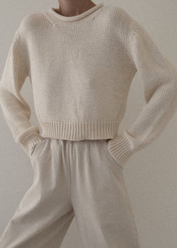 Mare Rolled Neck Sweater in Ivory Laude the Label