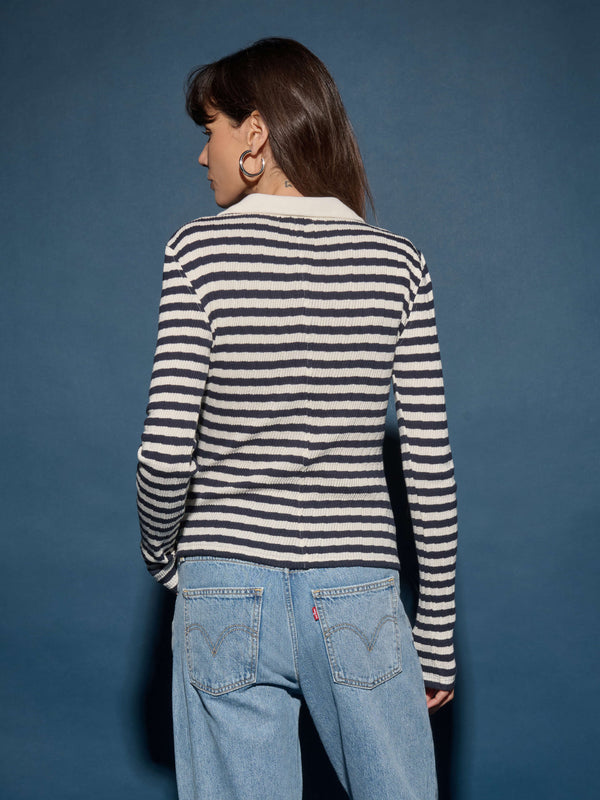 Nation LTD Ami Henley Pointelle Stripe