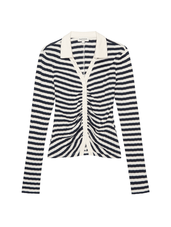 Nation LTD Ami Henley Pointelle Stripe