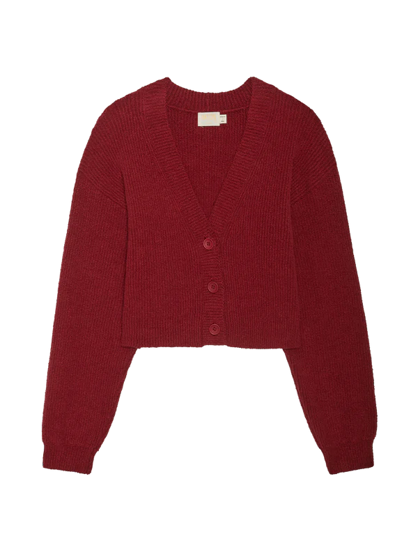 Nation LTD Bo Balloon Sleeve Cardigan in Danish Red