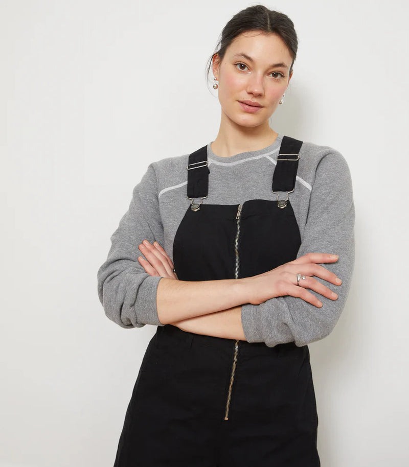 Loup Madelyn Zip Front Overalls in Black