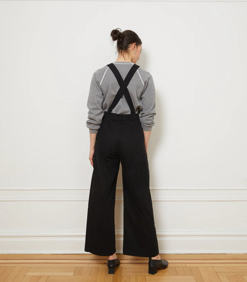 Loup Madelyn Zip Front Overalls in Black