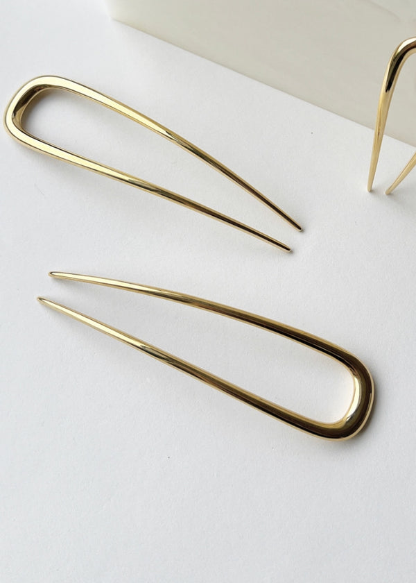 Machete Midi Oval French Hair Pin Gold