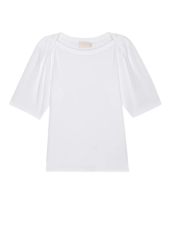 Nation LTD Deana Stripe Envelope T-Shirt in White