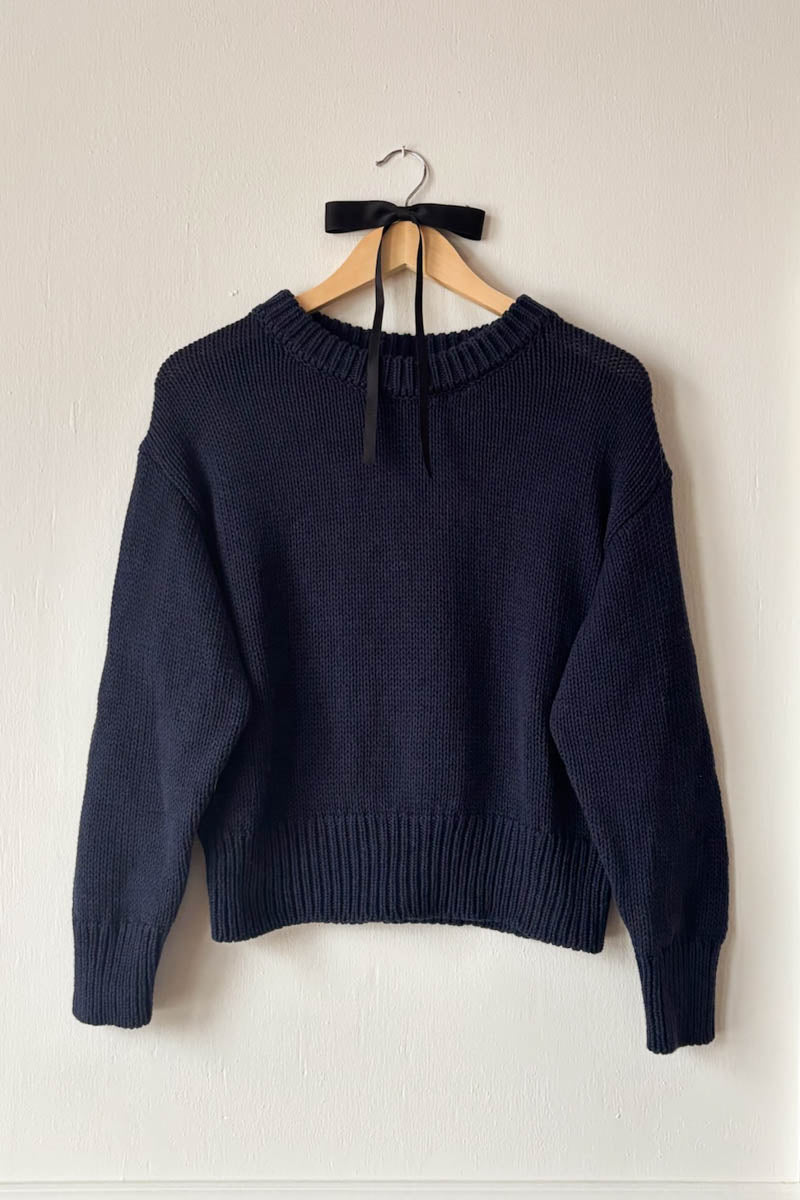 Cozy Organic Cotton Sweater Navy Organic