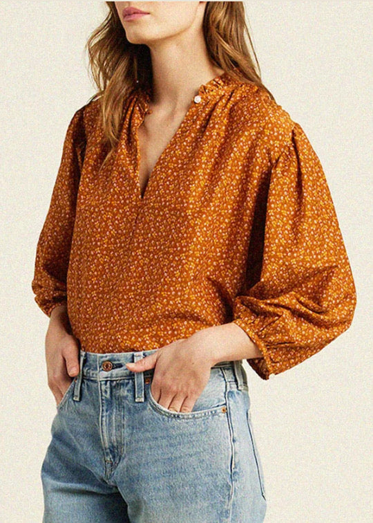 Trovata Orly Blouse in Pecan Ditsy