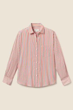 Trovata Blake Buttondown Shirt in Brandy Stripe