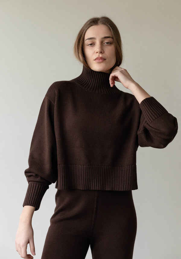 First Rite Cotton Crop Knit Walnut