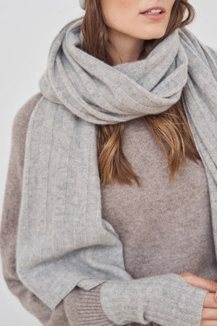 Care by Me Hannah Cashmere Scarf - Mid Grey