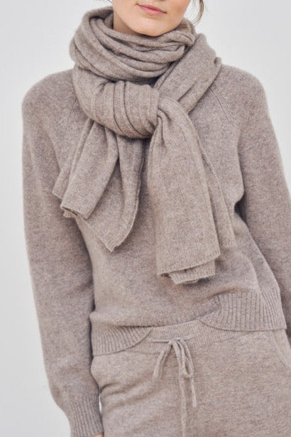 Care by Me Hannah Cashmere Scarf - Dark Sand