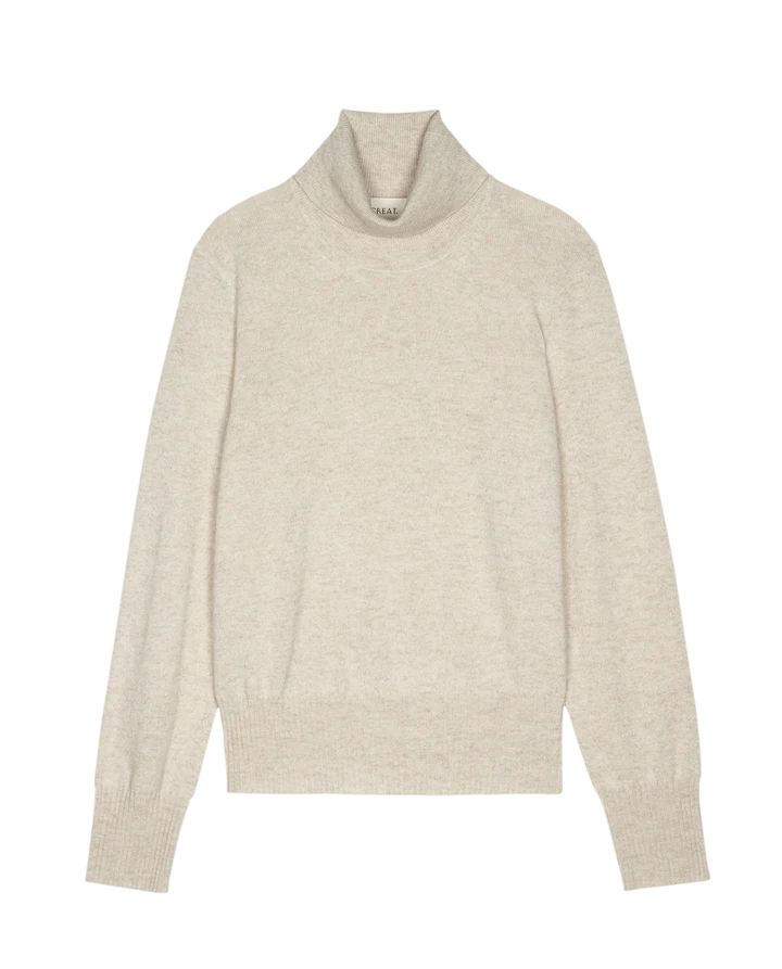 The Great Cashmere Turtleneck Sweater in Ivory