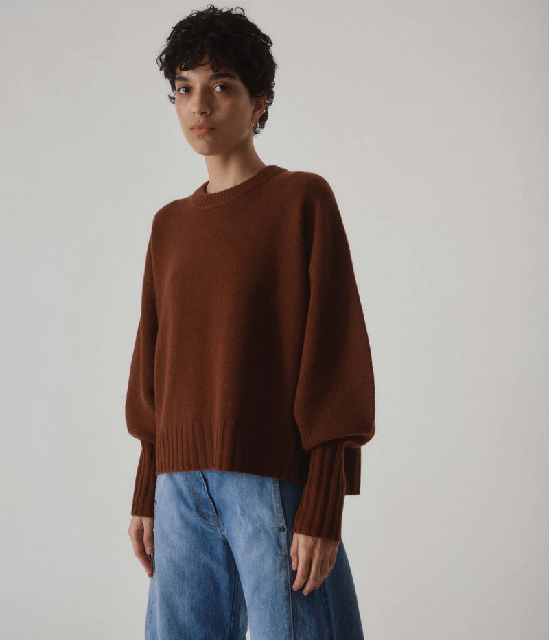 Sayaka Davis Balloon Sleeve Sweater in Cinnamon