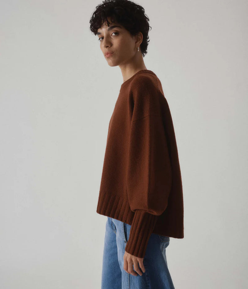 Sayaka Davis Balloon Sleeve Sweater in Cinnamon