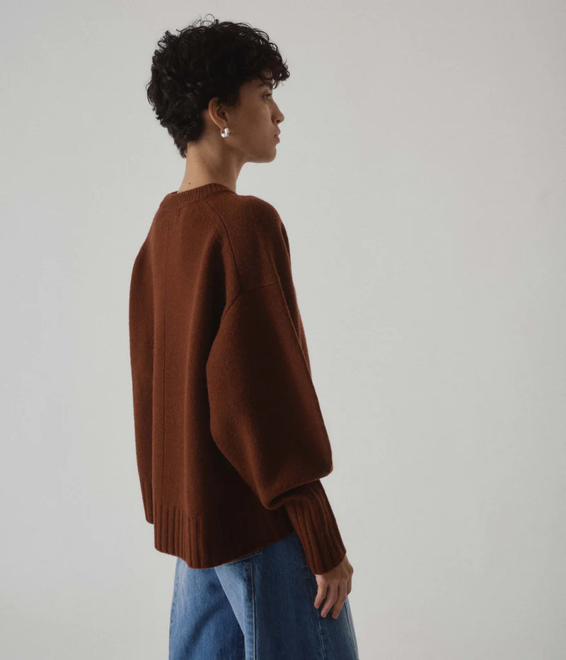 Sayaka Davis Balloon Sleeve Sweater in Cinnamon