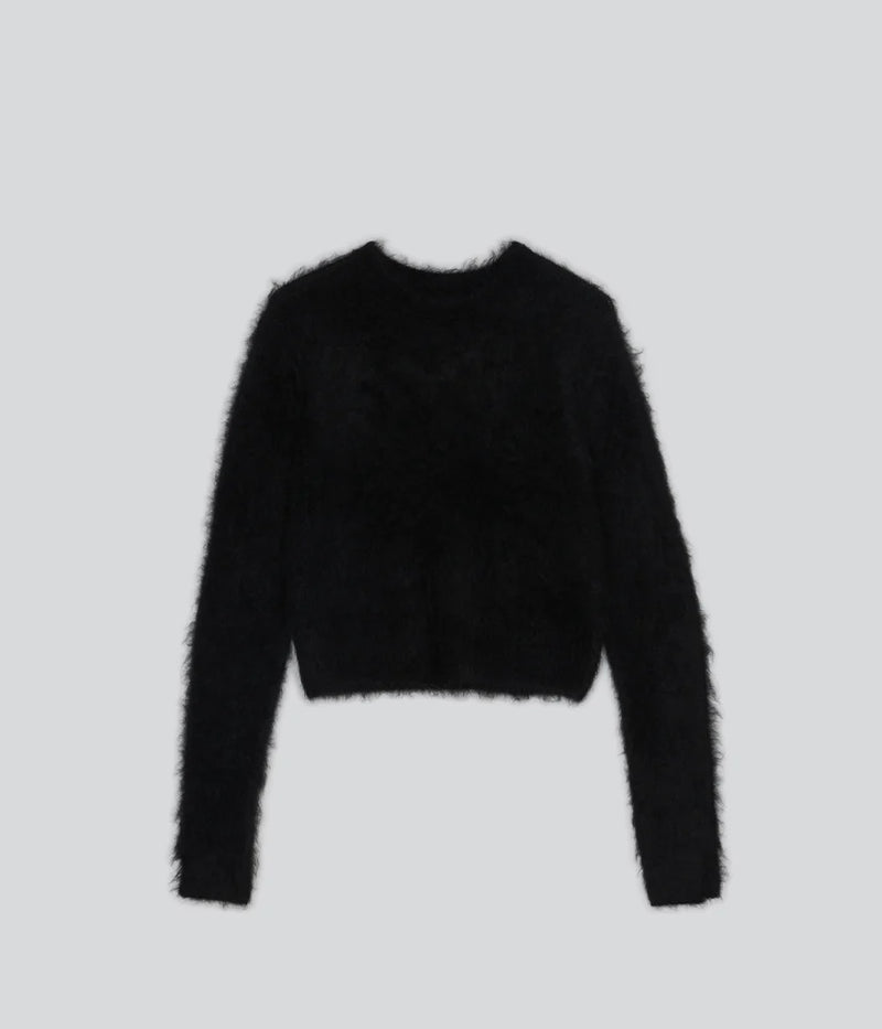 Sayaka Davis Cropped Sweater in Black