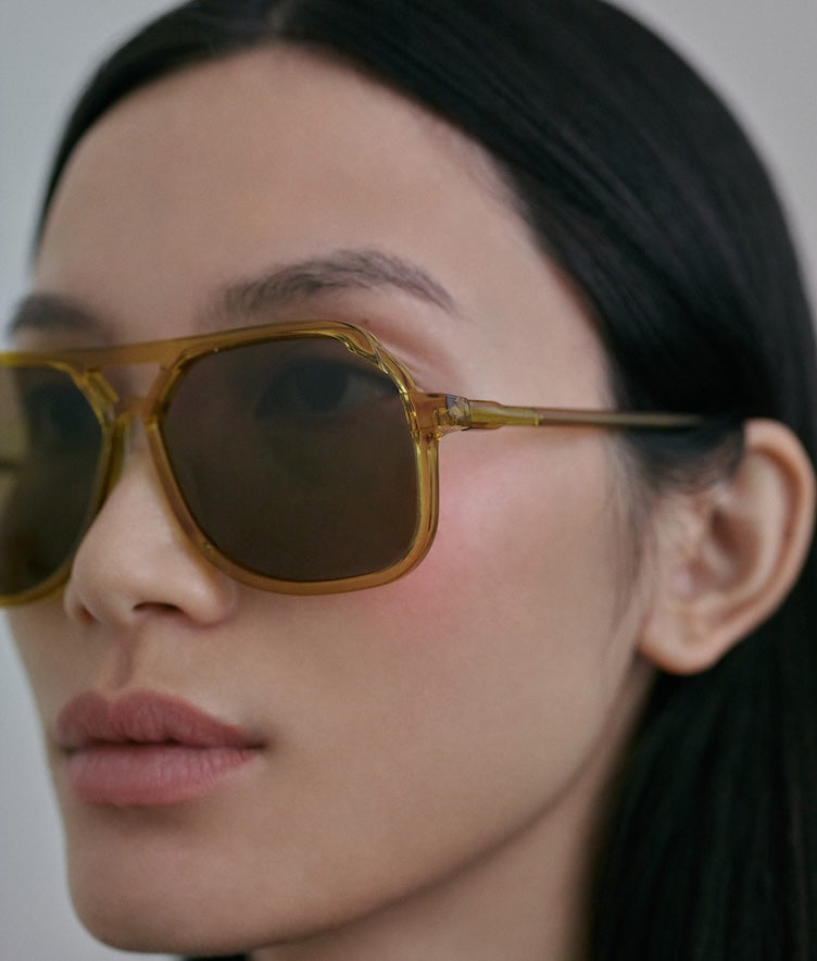 Carla Colour VITO CARAMELLA / oversized, yellow aviator sunglasses