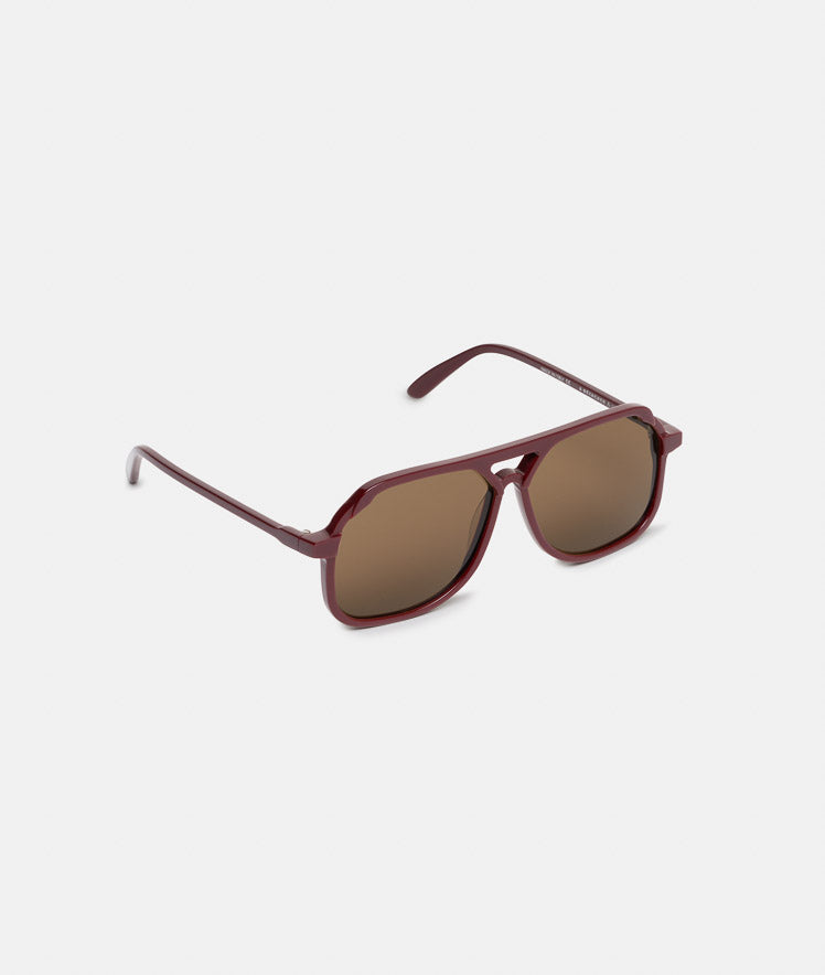 VITO OXBLOOD RED / oversized, dark red aviator sunglasses