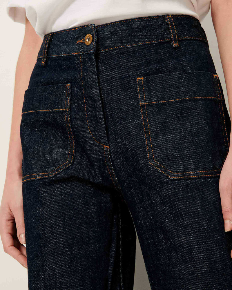 Seakey Crop Denim in Dark Rince