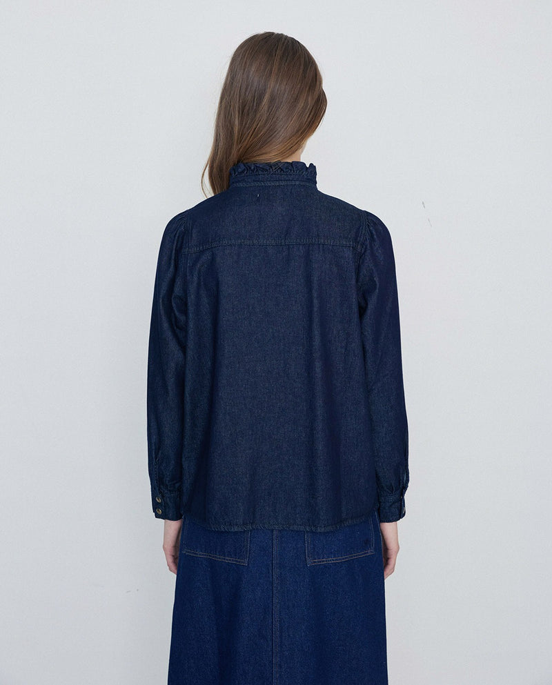 Yerse Organic Cotton Button Down Shirt Indigo