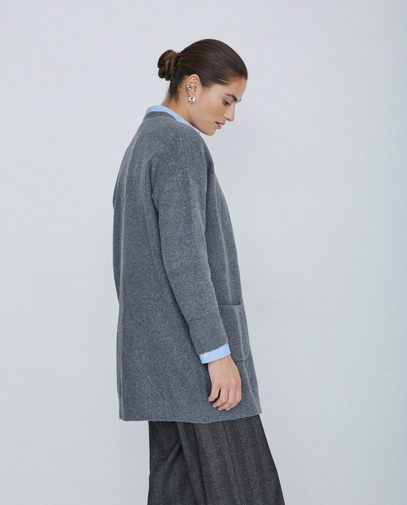 Yerse Long Cardigan in Grey