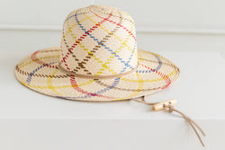 Brookes Boswell Walking Hat in Check Panama Straw
