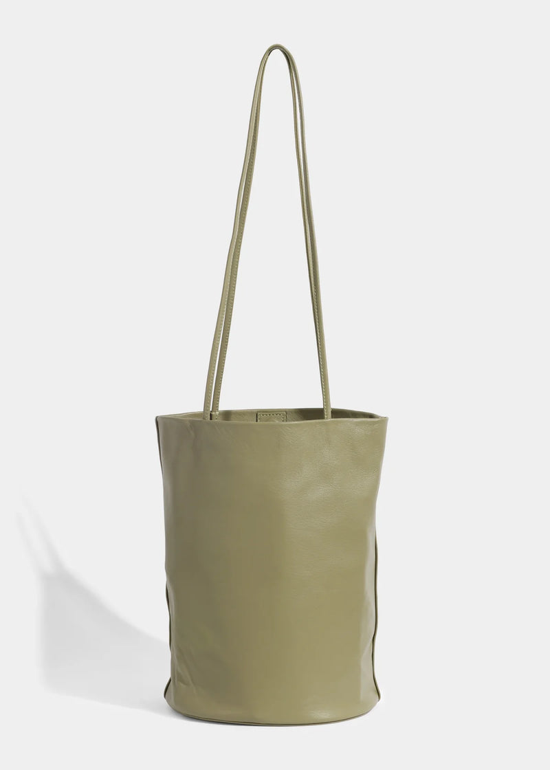 Modern Weaving Drape Oval Bucket in Aloe