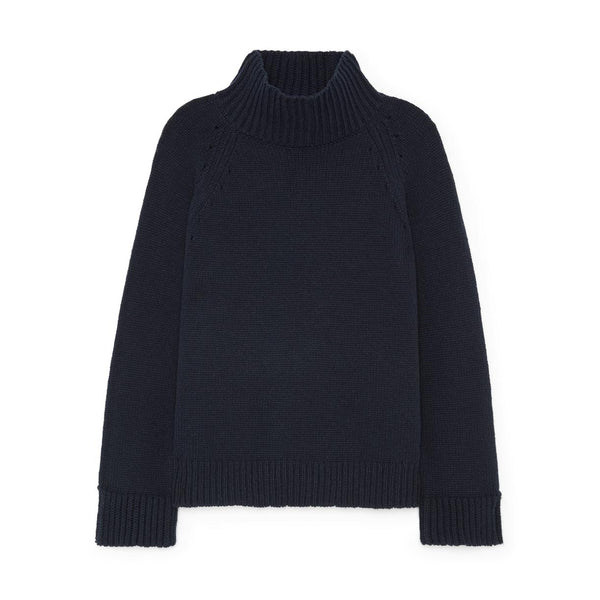 Ciao Lucia Benedita Sweater - Navy + Currant Red