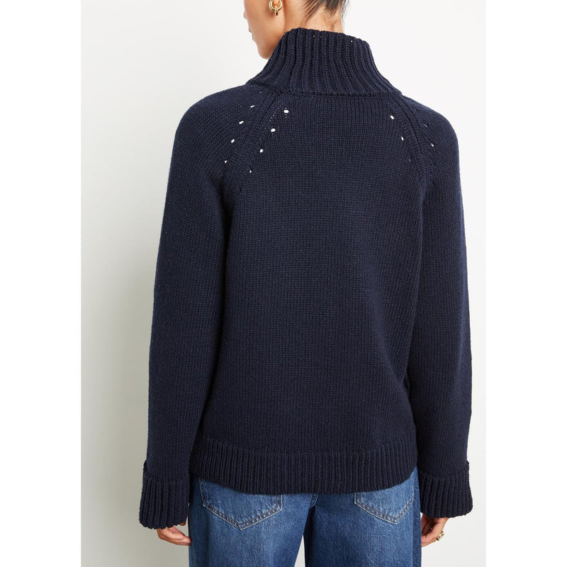 Ciao Lucia Benedita Sweater - Navy + Currant Red