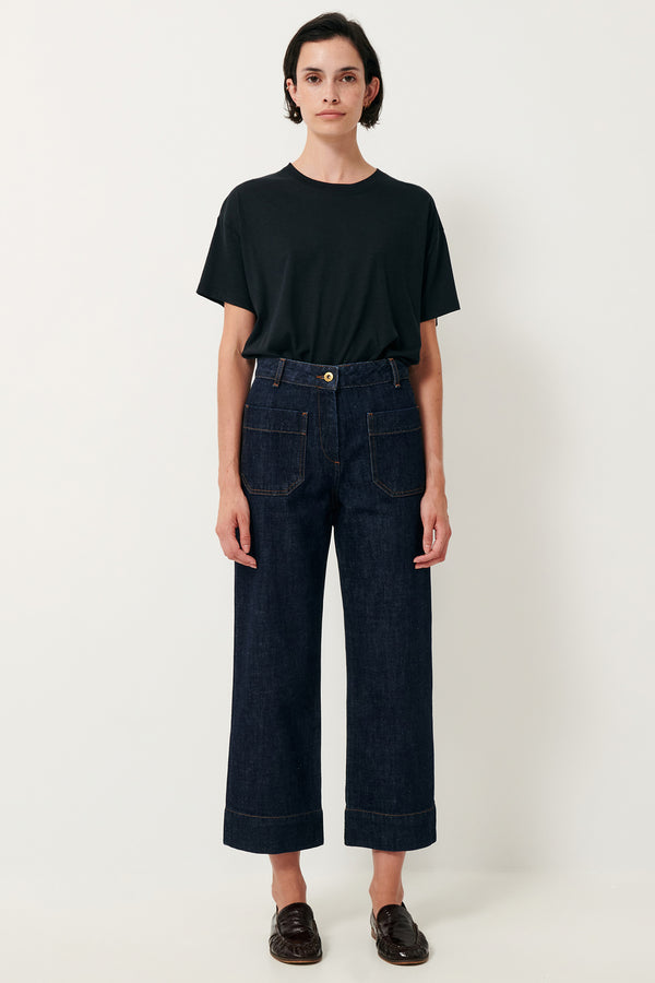 Seakey Crop Denim in Dark Rince