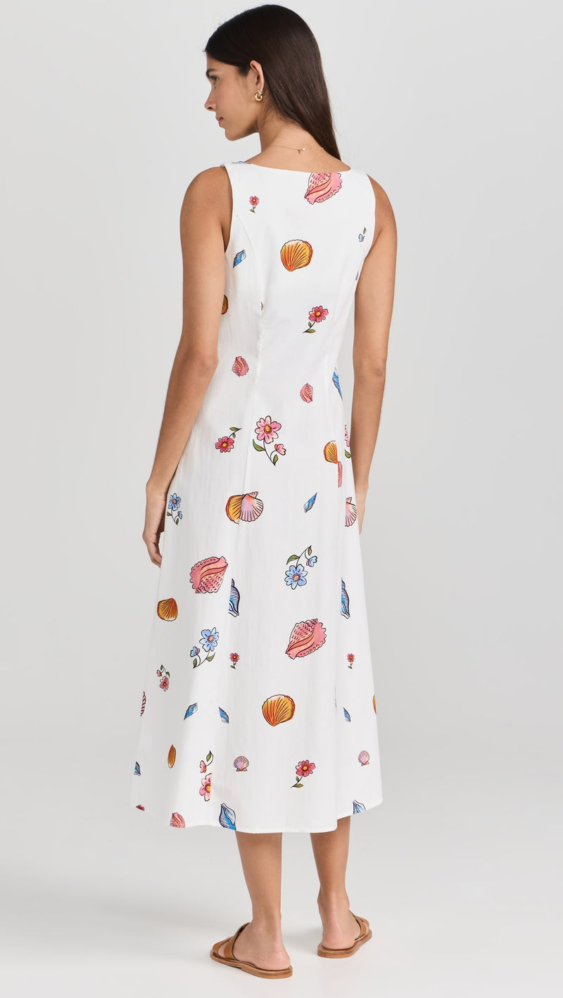 Ciao Lucia A-line Shell Print Midi Dress