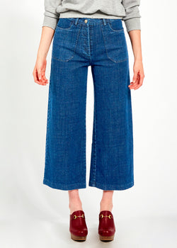 Simone wide leg denim l washed indigo