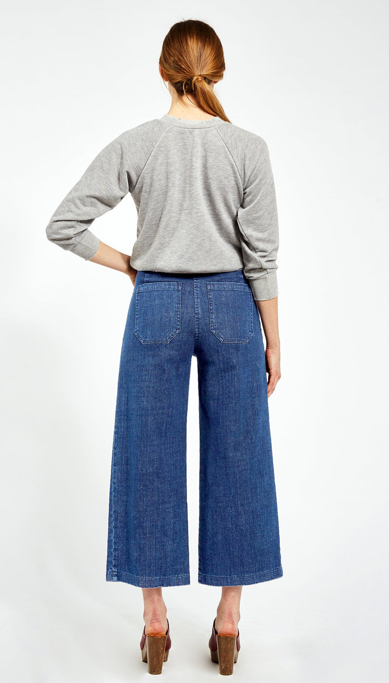 Simone wide leg denim l washed indigo